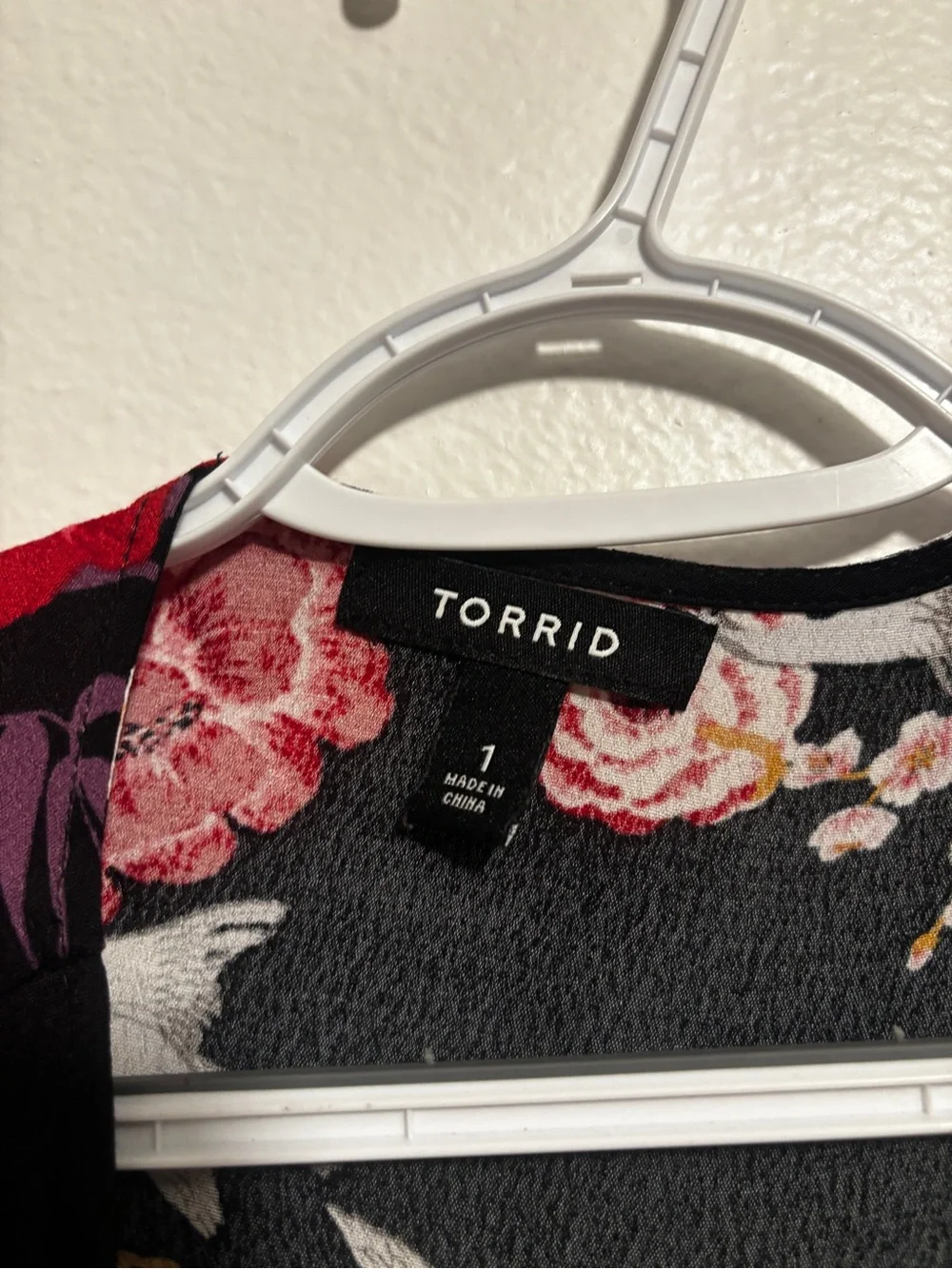 torrid Black Floral Fringe Open-Front Kimono